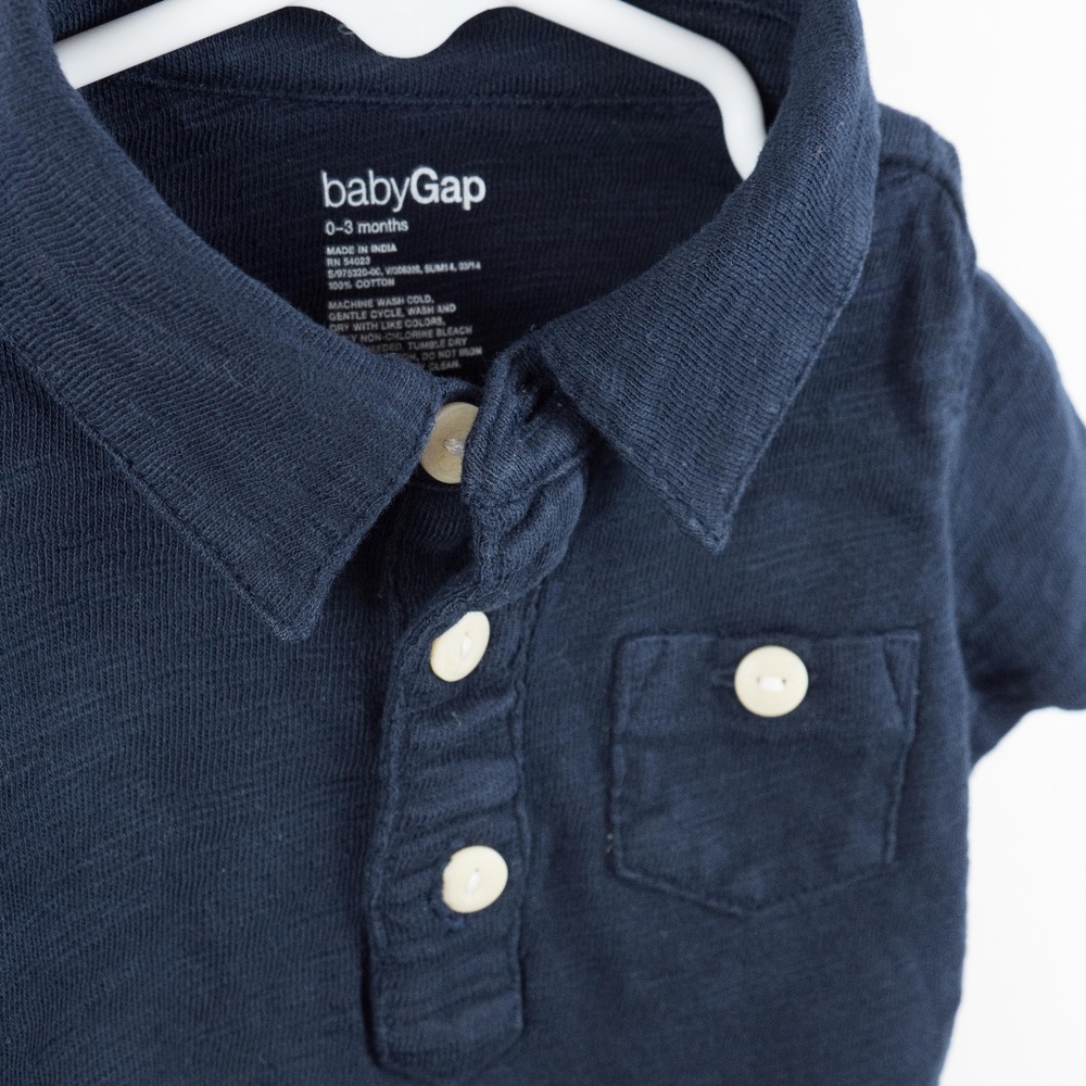 Baby Gap Boys Navy Polo Tee 0/3M